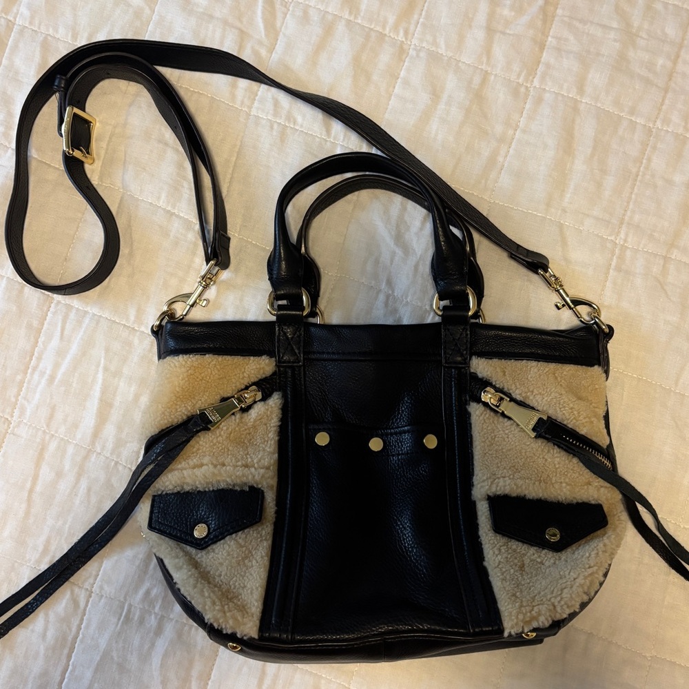Aimee Kestenberg leather and faux shearling crossbody bag